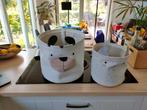 Opbergmand beer en kat, Huis en Inrichting, Ophalen of Verzenden, Zo goed als nieuw, Rond, Overige materialen
