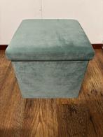 Opvouwbaar mintgroen poefje, Ophalen, Zo goed als nieuw, Rond, Minder dan 50 cm