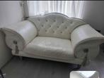Witte bank, Huis en Inrichting, Gebruikt, Minder dan 75 cm, Tweepersoons, Leer