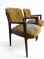 Mid century fauteuils, Huis en Inrichting, Stoelen, Gebruikt, Twee, Bruin, Ophalen of Verzenden