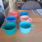 Set van 6 Soepkommen in Verschillende Kleuren, Gebruikt, Ophalen of Verzenden, Kom(men), Effen