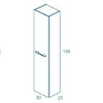 Royo Hoge Badkamerkast, Ophalen, (Half)hoge kast, Minder dan 50 cm, Nieuw