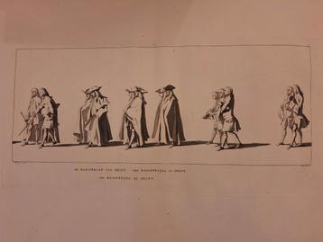 Antieke Gravure: Magistraat van Delft, 1754 beschikbaar voor biedingen