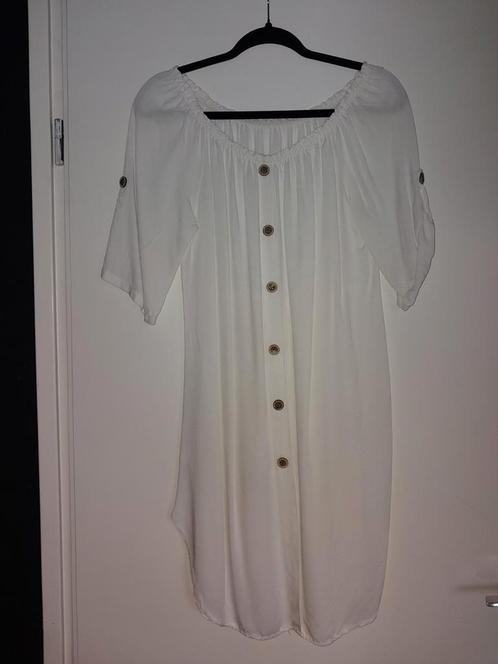 Mooie witte hemdjurk/blouse, Kleding | Dames, Jurken, Zo goed als nieuw, Maat 38/40 (M), Wit, Boven de knie, Ophalen of Verzenden