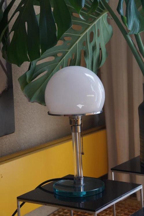 2x Bauhaus tafellamp: WG 24 Wagenfeld door Metalarte, Huis en Inrichting, Lampen | Hanglampen, Gebruikt, Minder dan 50 cm, Glas