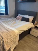 Boxspring met hoofdbord - goed onderhouden, Ophalen, Gebruikt, 140 cm, Twijfelaar