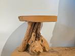 Teak houten bijzettafeltjes 2 stuks, Huis en Inrichting, Tafels | Bijzettafels, Minder dan 45 cm, Minder dan 55 cm, Rond, Ophalen of Verzenden