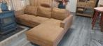 Industrieel cognac bank met lounge, Tuin en Terras, Tuinsets en Loungesets, Ophalen, Gebruikt, Bank