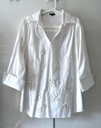 🌷Leuke witte blouse met 3D bloemen van Caroline Biss 42 44, Kleding | Dames, Blouses en Tunieken, Maat 42/44 (L), Wit, Zo goed als nieuw