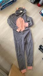 Fleece onesie 158-164 grijs roze NIEUW muts POES, Kinderen en Baby's, Kinderkleding | Maat 158, Nieuw, Meisje, Ophalen of Verzenden
