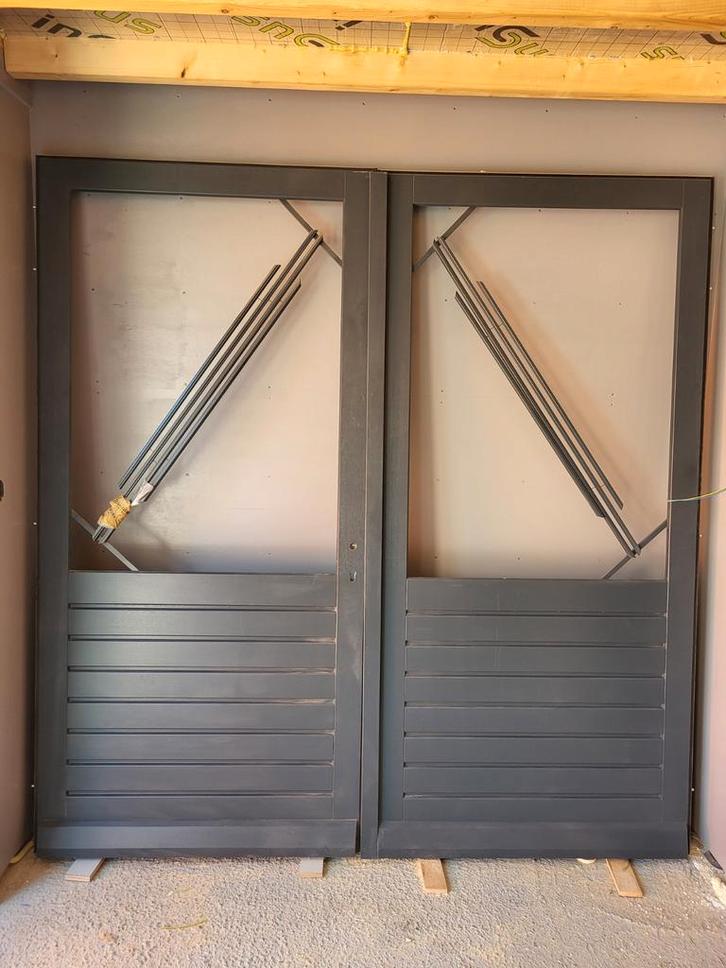 Kozijn met dubbele deuren inclusief HR++ glas, Doe-het-zelf en Verbouw, Kozijnen en Schuifpuien, Nieuw, Deurkozijn, Hout, 225 cm of meer