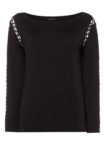 IKKS zwarte trui met veter details, cashmere, zijde - S beschikbaar voor biedingen