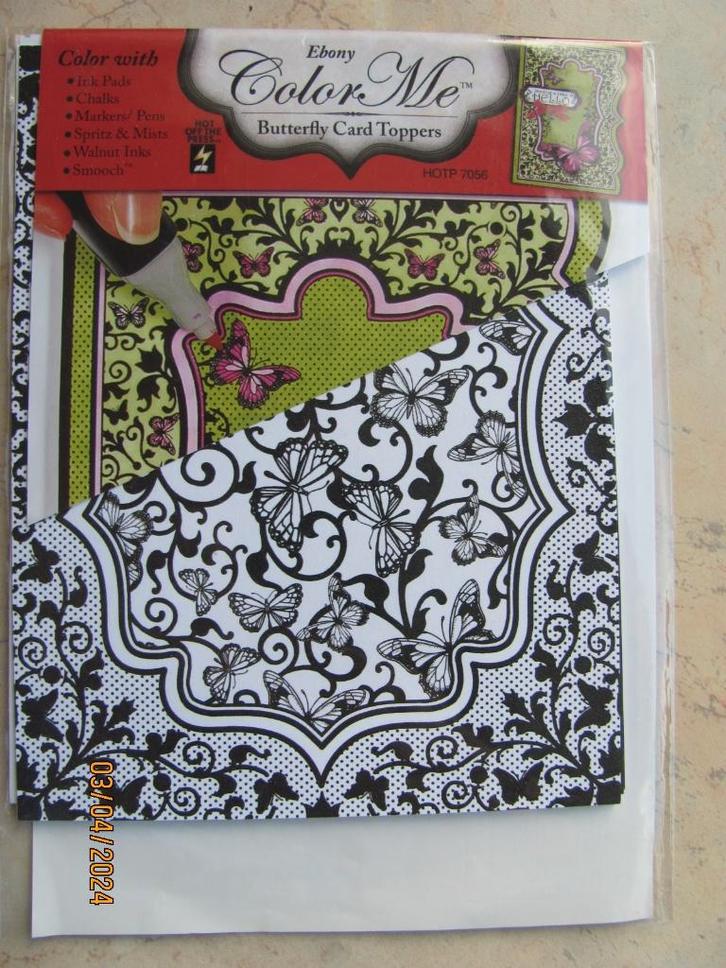 NIEUWSTAAT 7x BUTTERFLY Card Topper Ebony Color me HOTP 7056, Hobby en Vrije tijd, Kaarten | Zelf maken, Nieuw, Overige typen