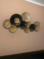 Moderne Wanddecoratie - Gouden en Zwarte Cirkels, Huis en Inrichting, Woonaccessoires | Wanddecoraties, Ophalen, Zo goed als nieuw