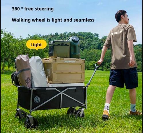 Opvouwbare Bolderkar (Nieuw) draaggewicht 100kg/140L opstape, Caravans en Kamperen, Bolderkarren, Nieuw, Opvouwbaar, Ophalen of Verzenden