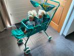 Tweeling poppenwagen + 2 poppen, Kinderen en Baby's, Ophalen of Verzenden, Gebruikt, Meisje
