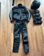 Complete set lederen motorbroek + jack+ helm+ handschoenen, Ophalen of Verzenden, Tweedehands, Combipak