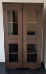 Twee massief eikenhouten kasten - vitrinekast en broodkast, Ophalen, Eikenhout, 50 tot 100 cm, 150 tot 200 cm