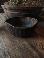 Oude leemmand, Ophalen of Verzenden, Zo goed als nieuw, Rond, Hout