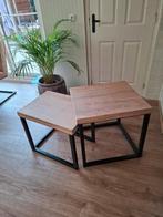 Salontafelset van beuken en eiken, Zo goed als nieuw, Minder dan 50 cm, Rechthoekig, 50 tot 100 cm