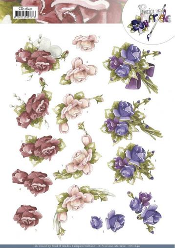 Precious Marieke CD11640 Garden Flowers 3D knipvel A4 beschikbaar voor biedingen
