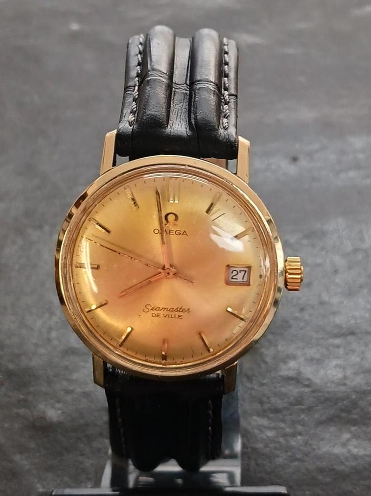 Omega seamaster deville 136.020, Sieraden, Tassen en Uiterlijk, Horloges | Heren, Gebruikt, Omega, Overige materialen, Leer, Ophalen