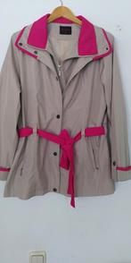 Stijlvolle jas, trenchcoat, beige met roze accent, XL, Beige, Maat 46/48 (XL) of groter, Ophalen of Verzenden, Zo goed als nieuw