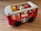 Vintage Fisher-Price mini-van minibus bus 1969 & 4 poppetjes, Ophalen of Verzenden, Gebruikt, Auto of Voertuig