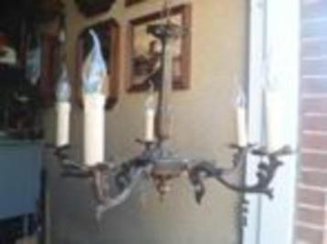 Koperen KROONLUCHTER plafondlamp hanglamp 5 arm plafondlampR beschikbaar voor biedingen