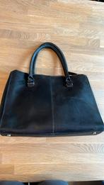 Manfield leren tas - Donkerblauw/Grijs, Ophalen, Gebruikt, Blauw, Handtas