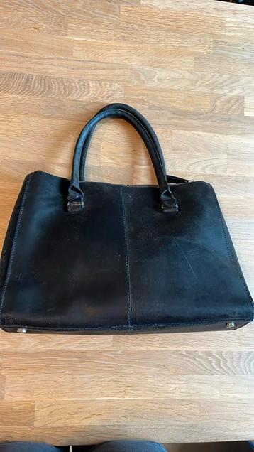 Manfield leren tas - Donkerblauw/Grijs beschikbaar voor biedingen