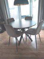 Eettafel set rond 105cm - zgan, Rond, Ophalen of Verzenden, Zo goed als nieuw, Modern