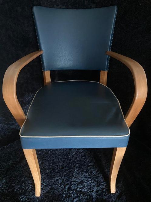 STOELTJE VINTAGE RETRO EETKAMERSTOEL, Huis en Inrichting, Stoelen, Gebruikt, Eén, Overige materialen, Blauw, Ophalen