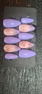 Roze en paarse handgemaakte press on nagels incl nagels stic, Ophalen, Nieuw, Toebehoren, Handen en Nagels