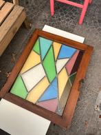 Glas-in-lood raam 83x69 cm, Doe-het-zelf en Verbouw, Glas en Ramen, Gebruikt, Ophalen