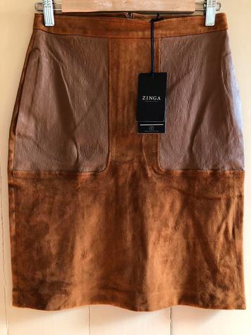 Nieuw echt lamsleren rokje, stretch, luxe merk ZINGA, m. 36. beschikbaar voor biedingen