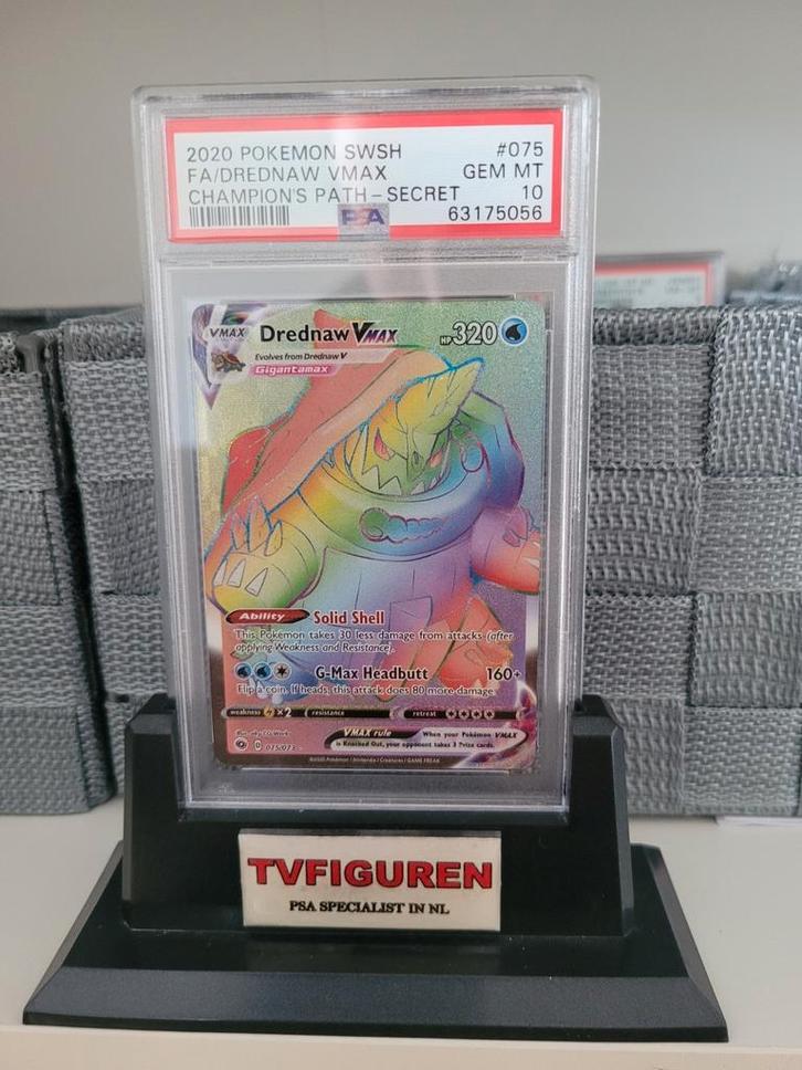 Drednaw Vmax Champions Path  pokemon psa kaart grade 10, Hobby en Vrije tijd, Verzamelkaartspellen | Pokémon, Zo goed als nieuw