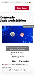 Gezocht 2de helft ajax olympiakos kaart, Tickets en Kaartjes, Sport | Voetbal