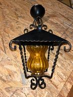 Jaren 50-60 hallamp. Plafond lamp. Smeedijzeren hanglamp, Antiek en Kunst, Ophalen of Verzenden