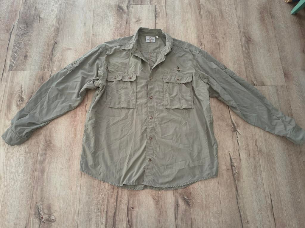 Prachtige khaki outdoor blouse, overhemd Silverback, maat M., Gebruikt, Onb, Ophalen of Verzenden, Onb