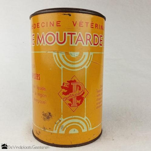 Vintage blik mosterdbloem – Farine Moutarde Déshuilée, Verzamelen, Blikken, Gebruikt, Overige, Overige merken, Ophalen of Verzenden