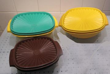 3 servalier schalen 2 groot en 1 middel tupperware jaren 70. beschikbaar voor biedingen