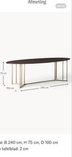 Ovale Eettafel Westwing Mangohout Bruin Gouden Poten, Huis en Inrichting, Tafels | Eettafels, Ophalen, 100 tot 150 cm, Eikenhout