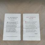 Het Vverelds [werelds] geluk Sonnet planodruk, Ophalen of Verzenden