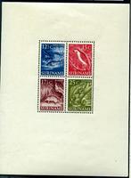 Suriname 1955 blok 308 Inheemse dieren Vogel Vis Leguaan Kap, Verzenden, Postfris, Dier of Natuur