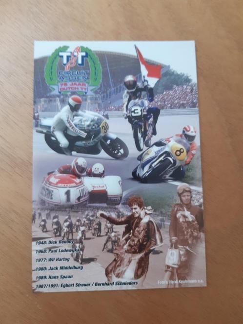 75 jaar dutch tt assen ansichtkaart spaan en middelburg, Verzamelen, Ansichtkaarten | Nederland, Ongelopen, Drenthe, 1980 tot heden