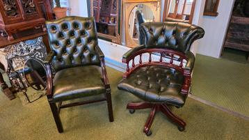 Set Directie Chesterfield bureau stoelen beschikbaar voor biedingen