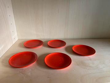 5 Vintage ArtiPresent Schoteltjes - Oranje retro servies beschikbaar voor biedingen