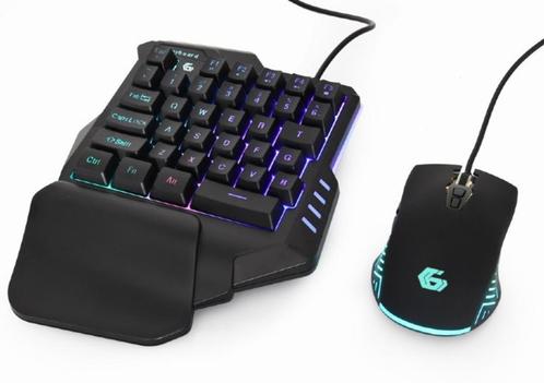 2-in-1 compacte gaming set, Keyboard en muis, Computers en Software, Toetsenborden, Zo goed als nieuw, Overige indelingen, Bedraad