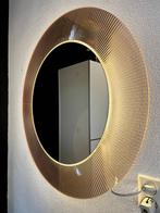 Ronde spiegel met verlichting - licht roze / beige, Ophalen, Minder dan 50 cm, Rond, Zo goed als nieuw